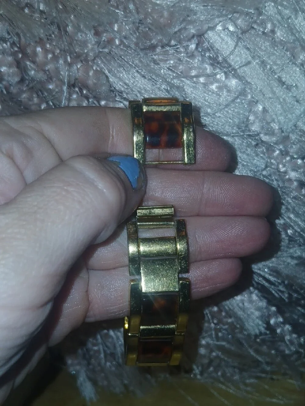 Joan Rivers Classic Vintage 90's Faux Tortoiseshell Bracelet Watch Needs Battery